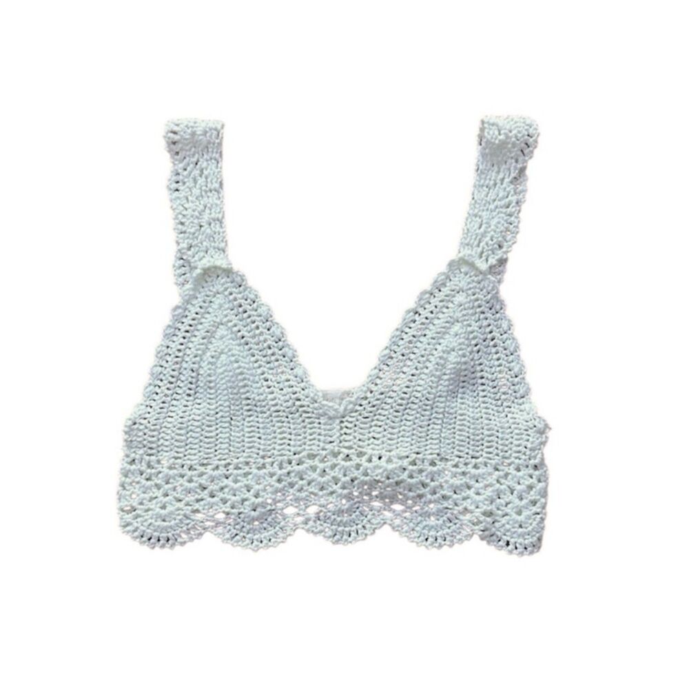 Altar’d State White Crochet Bra Crop Top Women Size S/M